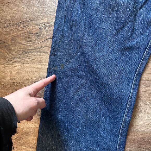 Levi 501 Jeans Mens 34x30 Dark Wash Blue Cotton Denim Pants - Picture 7 of 7